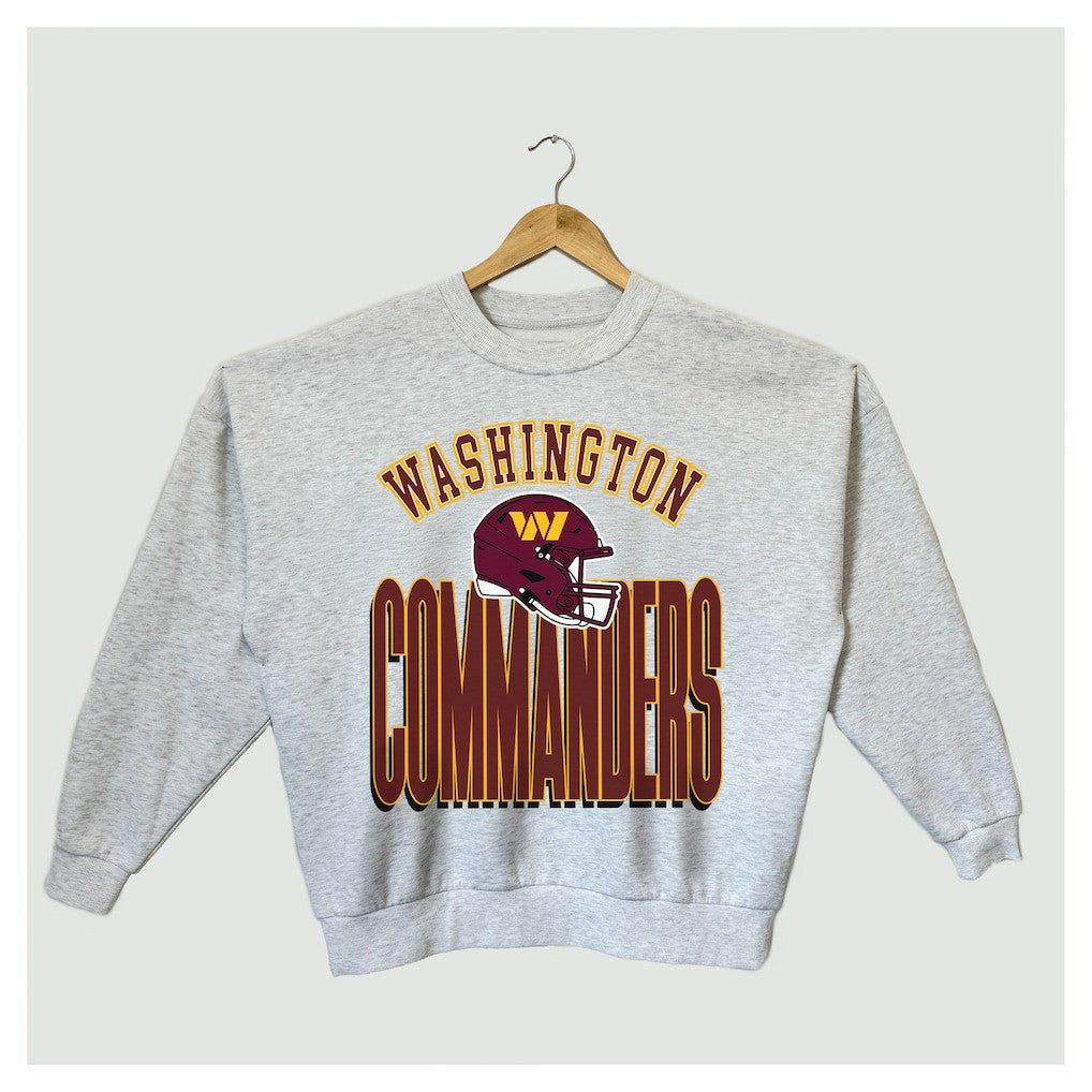 Washington Commanders Gameday Couture Women's Fierce Focus Premium Oversized Fleece Pullover Sweatshirt Ash | NFL