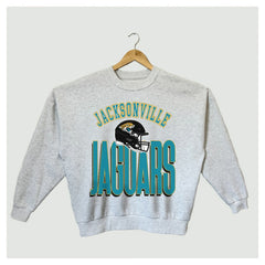 Jacksonville Jaguars Gameday Couture Women's Fierce Focus Premium Oversized Fleece Pullover Sweatshirt Ash | NFL