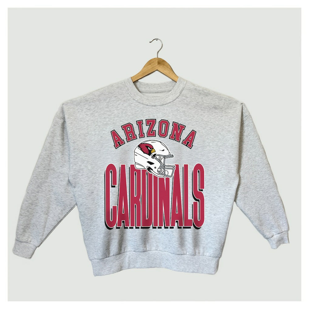 Arizona Cardinals Gameday Couture Women's Fierce Focus Premium Oversized Fleece Pullover Sweatshirt Ash | NFL
