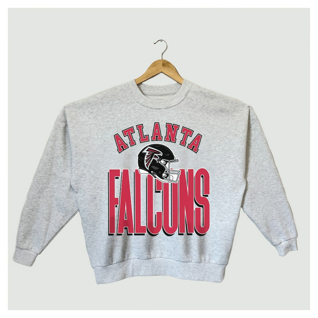 Atlanta Falcons Gameday Couture Women's Fierce Focus Premium Oversized Fleece Pullover Sweatshirt Ash | NFL