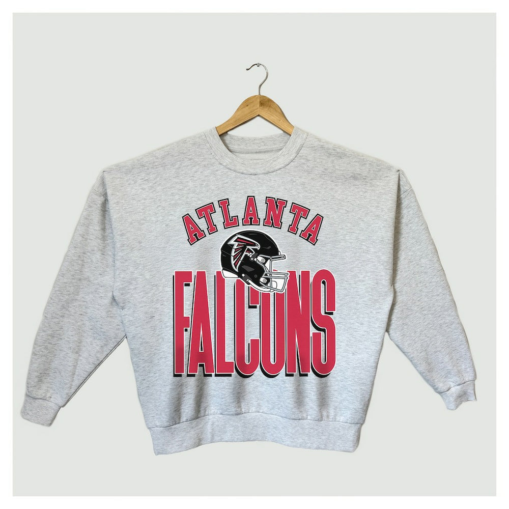 Atlanta Falcons Gameday Couture Women's Fierce Focus Premium Oversized Fleece Pullover Sweatshirt Ash | NFL