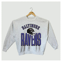 Baltimore Ravens Gameday Couture Women's Fierce Focus Premium Oversized Fleece Pullover Sweatshirt Ash | NFL