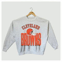 Cleveland Browns Gameday Couture Women's Fierce Focus Premium Oversized Fleece Pullover Sweatshirt Ash | NFL