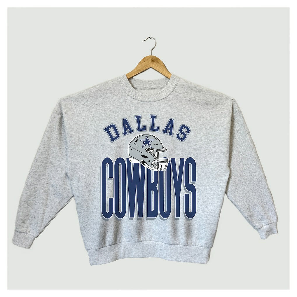 Dallas Cowboys Gameday Couture Women's Fierce Focus Premium Oversized Fleece Pullover Sweatshirt Ash | NFL