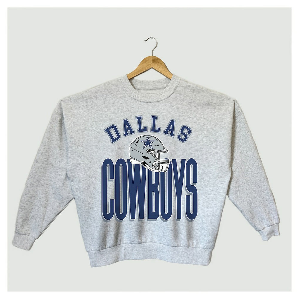 Dallas Cowboys Gameday Couture Women's Fierce Focus Premium Oversized Fleece Pullover Sweatshirt Ash | NFL
