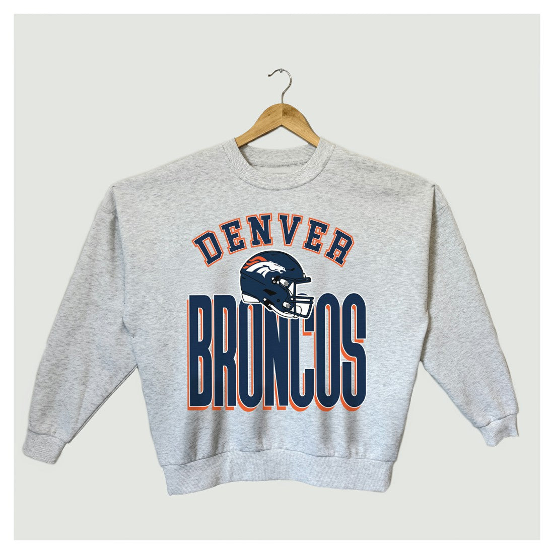 Denver Broncos Gameday Couture Women's Fierce Focus Premium Oversized Fleece Pullover Sweatshirt Ash | NFL