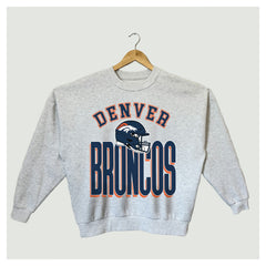 Denver Broncos Gameday Couture Women's Fierce Focus Premium Oversized Fleece Pullover Sweatshirt Ash | NFL