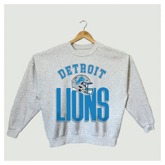 Detroit Lions Gameday Couture Women's Fierce Focus Premium Oversized Fleece Pullover Sweatshirt Ash | NFL