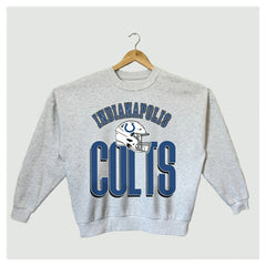 Indianapolis Colts Gameday Couture Women's Fierce Focus Premium Oversized Fleece Pullover Sweatshirt Ash | NFL