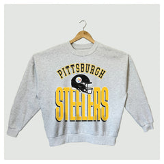 Pittsburgh Steelers Gameday Couture Women's Fierce Focus Premium Oversized Fleece Pullover Sweatshirt Ash | NFL