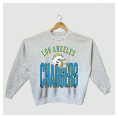 Los Angeles Chargers Gameday Couture Women's Fierce Focus Premium Oversized Fleece Pullover Sweatshirt Ash | NFL