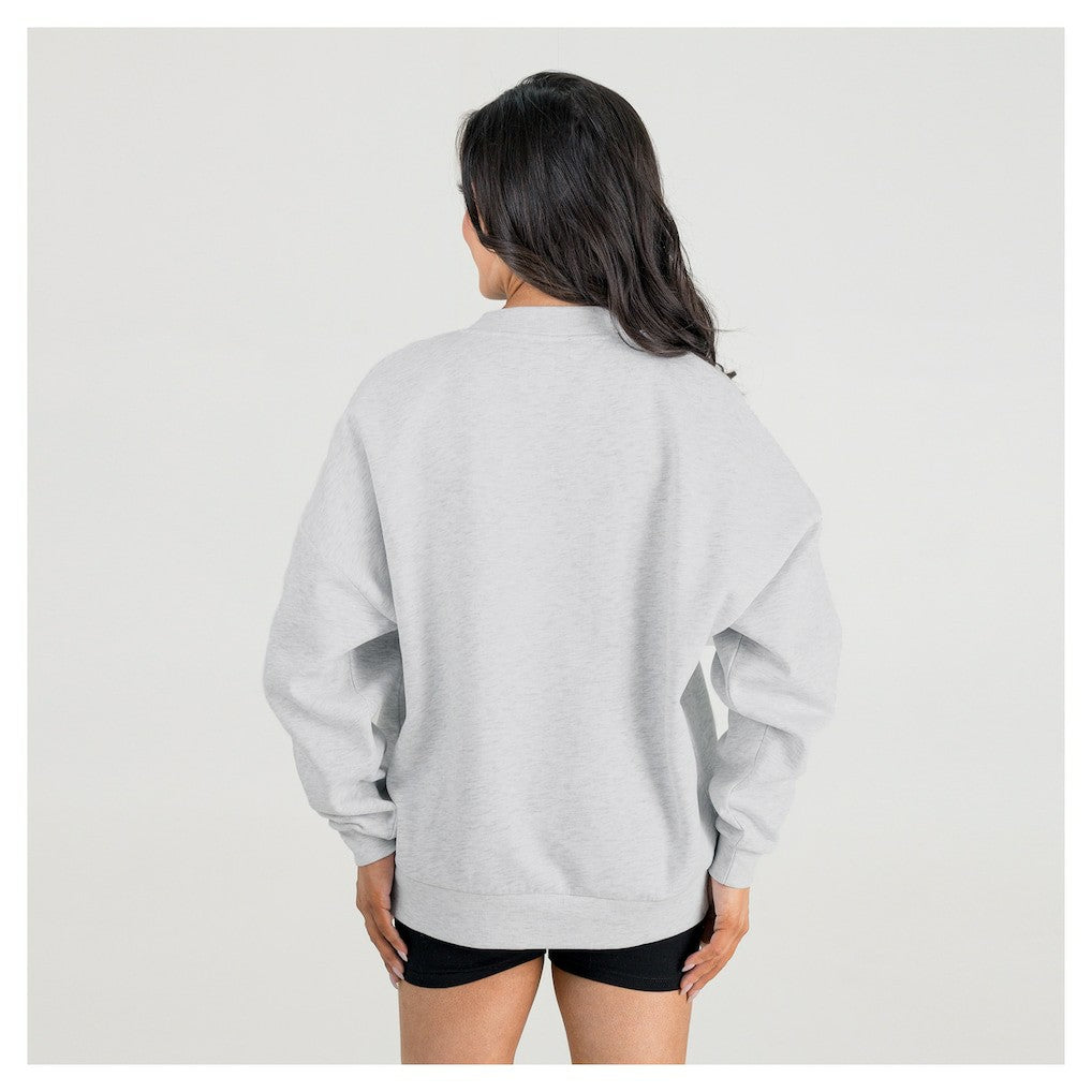 San Francisco 49ers Gameday Couture Women's Fierce Focus Premium Oversized Fleece Pullover Sweatshirt Ash | NFL