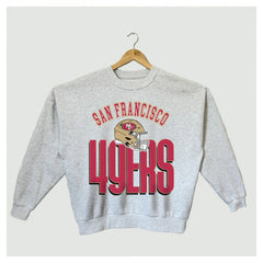 San Francisco 49ers Gameday Couture Women's Fierce Focus Premium Oversized Fleece Pullover Sweatshirt Ash | NFL