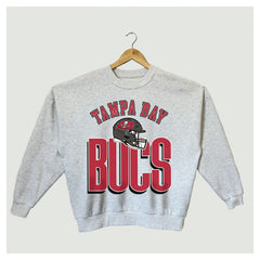 Tampa Bay Buccaneers Gameday Couture Women's Fierce Focus Premium Oversized Fleece Pullover Sweatshirt Ash | NFL