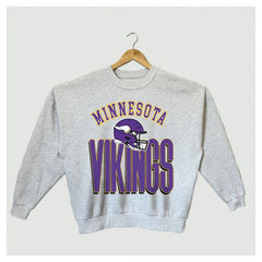 Minnesota Vikings Gameday Couture Women's Fierce Focus Premium Oversized Fleece Pullover Sweatshirt Ash | NFL