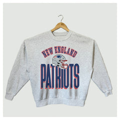 New England Patriots Gameday Couture Women's Fierce Focus Premium Oversized Fleece Pullover Sweatshirt Ash | NFL