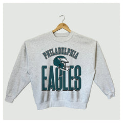 Philadelphia Eagles Gameday Couture Women's Fierce Focus Premium Oversized Fleece Pullover Sweatshirt Ash | NFL