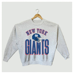 New York Giants Gameday Couture Women's Fierce Focus Premium Oversized Fleece Pullover Sweatshirt Ash | NFL