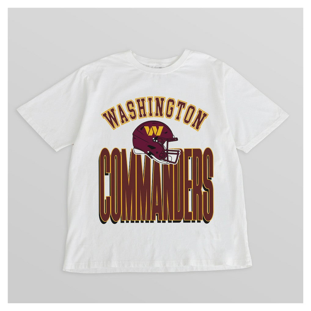 Washington Commanders Gameday Couture Women's Oversized Classic Fierce Focus T-Shirt White | NFL