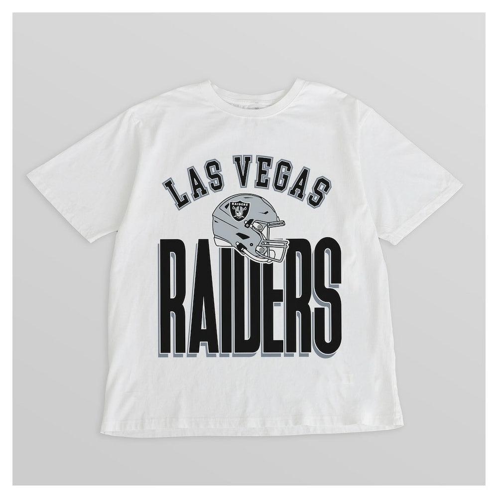 Las Vegas Raiders Gameday Couture Women's Oversized Classic Fierce Focus T-Shirt White | NFL