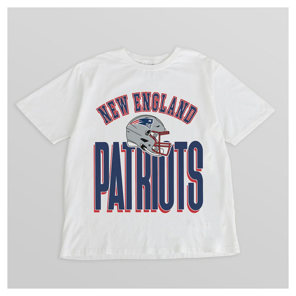 New England Patriots Gameday Couture Women's Oversized Classic Fierce Focus T-Shirt White | NFL