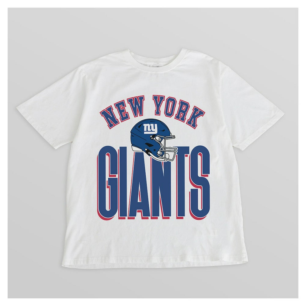 New York Giants Gameday Couture Women's Oversized Classic Fierce Focus T-Shirt White | NFL