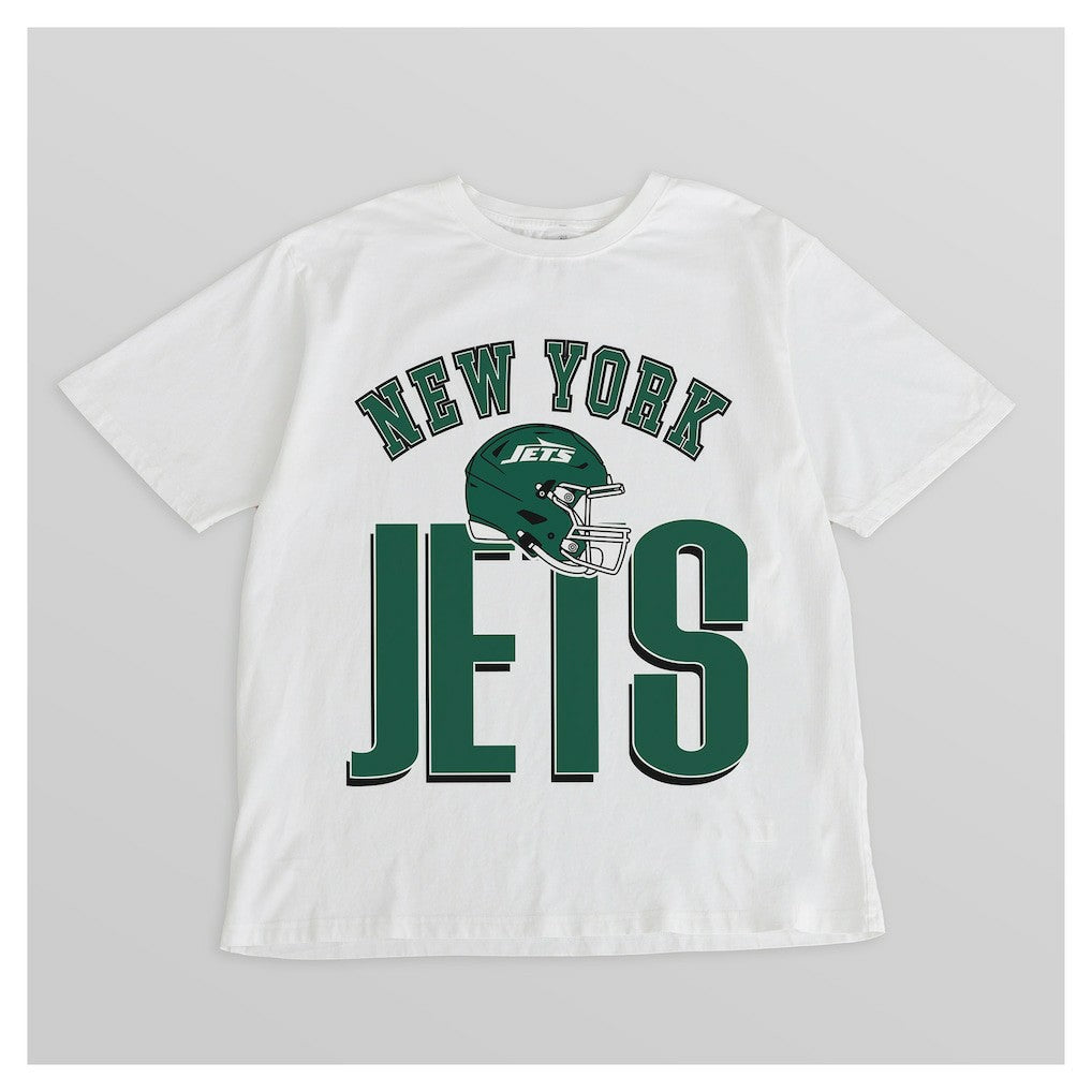 New York Jets Gameday Couture Women's Oversized Classic Fierce Focus T-Shirt White | NFL