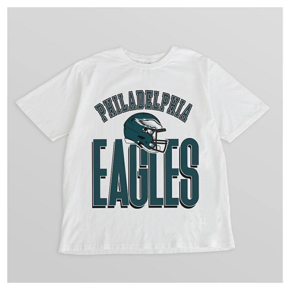 Philadelphia Eagles Gameday Couture Women's Oversized Classic Fierce Focus T-Shirt White | NFL