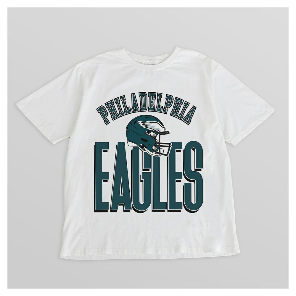Philadelphia Eagles Gameday Couture Women's Oversized Classic Fierce Focus T-Shirt White | NFL