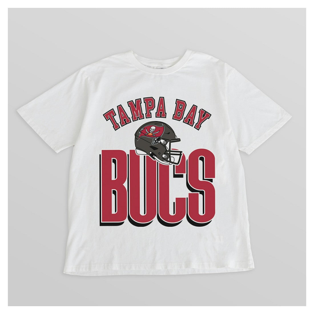 Tampa Bay Buccaneers Gameday Couture Women's Oversized Classic Fierce Focus T-Shirt White | NFL