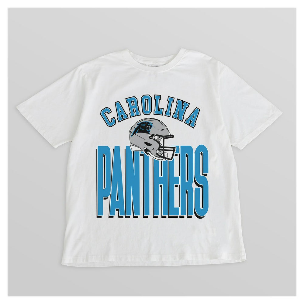 Carolina Panthers Gameday Couture Women's Oversized Classic Fierce Focus T-Shirt White | NFL