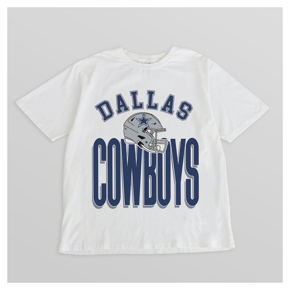 Dallas Cowboys Gameday Couture Women's Oversized Classic Fierce Focus T-Shirt White | NFL