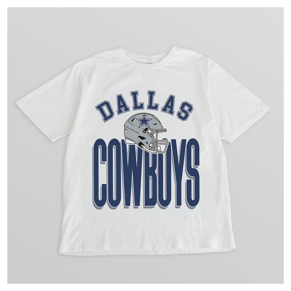 Dallas Cowboys Gameday Couture Women's Oversized Classic Fierce Focus T-Shirt White | NFL