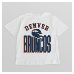 Denver Broncos Gameday Couture Women's Oversized Classic Fierce Focus T-Shirt White | NFL