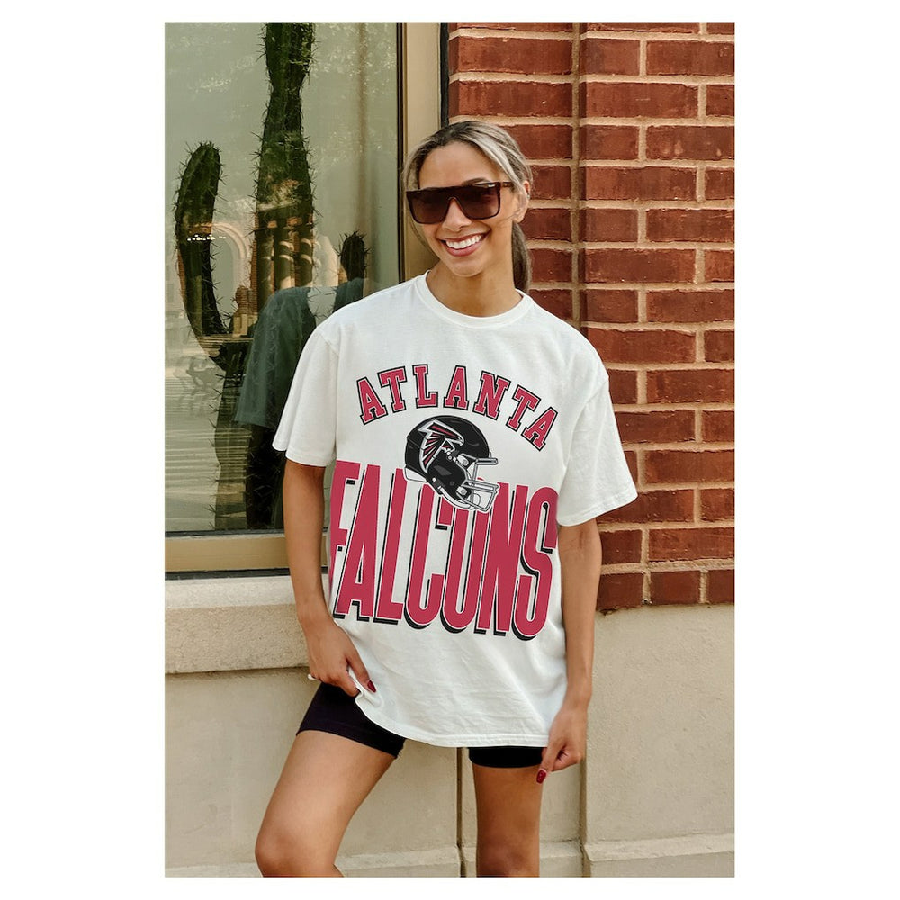 Atlanta Falcons Gameday Couture Women's Oversized Classic Fierce Focus T-Shirt White | NFL