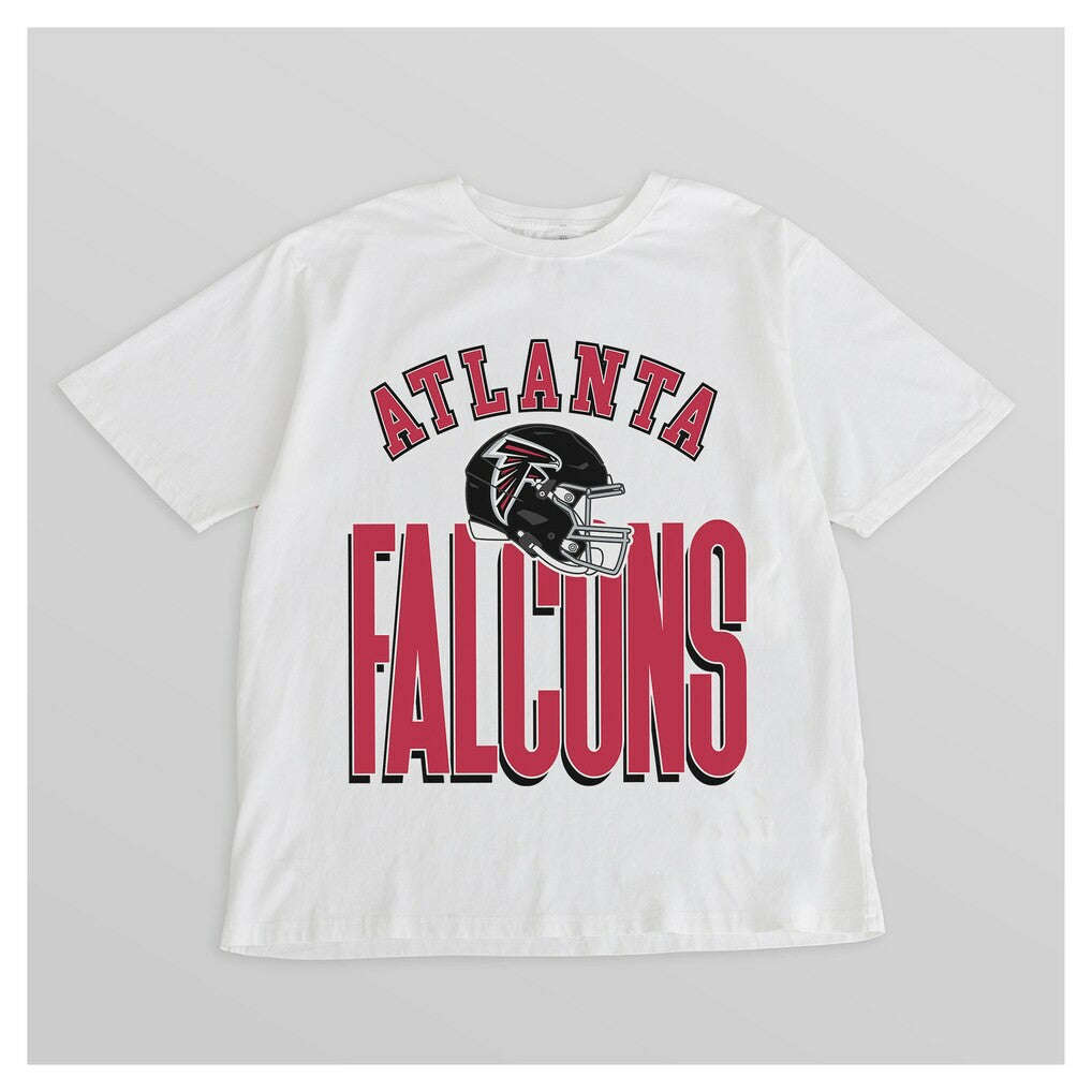 Atlanta Falcons Gameday Couture Women's Oversized Classic Fierce Focus T-Shirt White | NFL