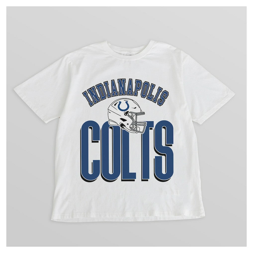 Indianapolis Colts Gameday Couture Women's Oversized Classic Fierce Focus T-Shirt White | NFL
