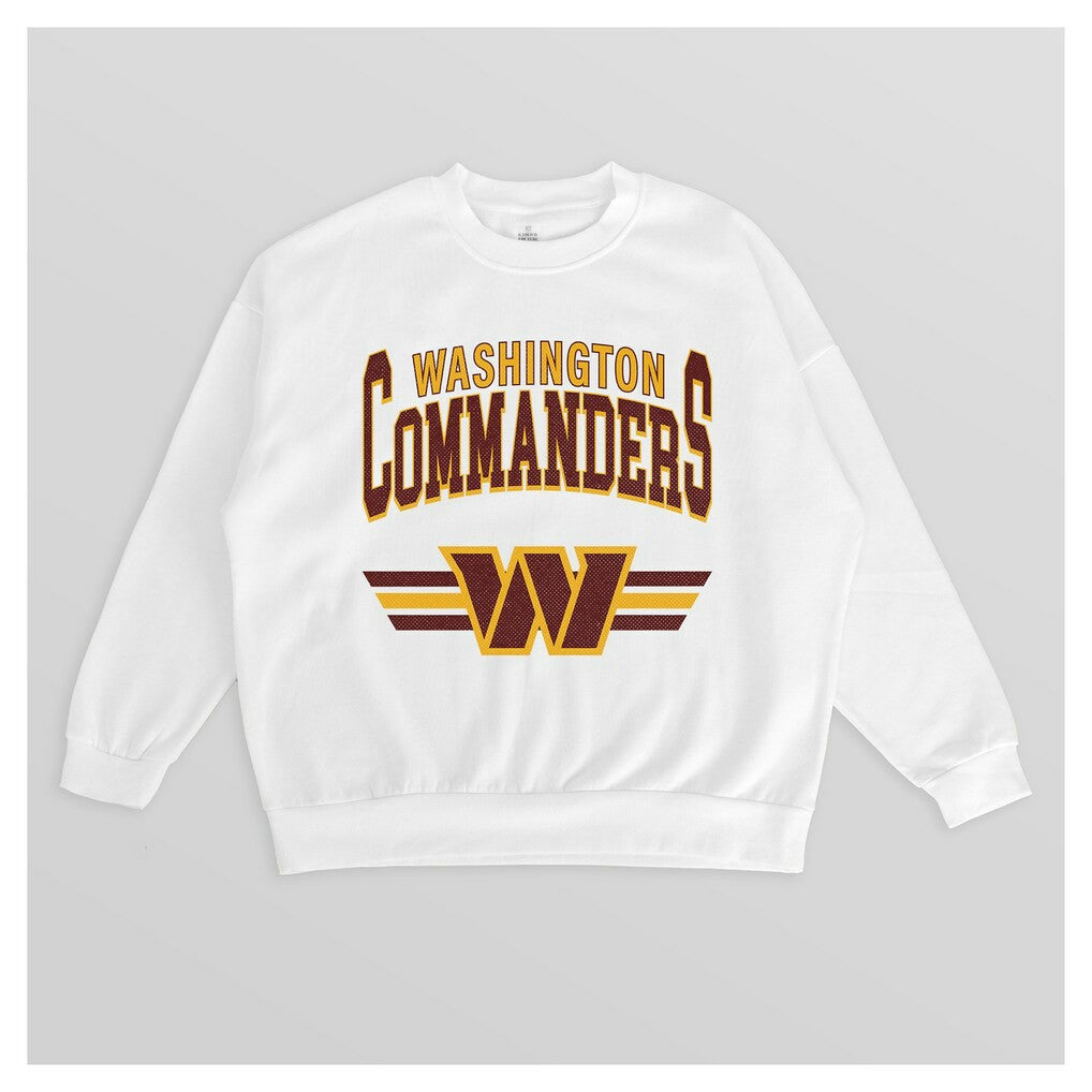 Washington Commanders Gameday Couture Women's Swift Strike Premium Oversized Fleece Pullover Sweatshirt White | NFL