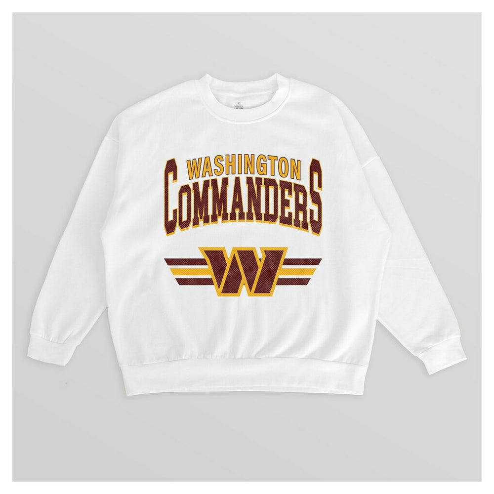 Washington Commanders Gameday Couture Women's Swift Strike Premium Oversized Fleece Pullover Sweatshirt White | NFL