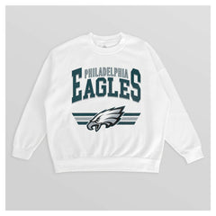 Philadelphia Eagles Gameday Couture Women's Swift Strike Premium Oversized Fleece Pullover Sweatshirt White | NFL