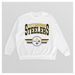 Pittsburgh Steelers Gameday Couture Women's Swift Strike Premium Oversized Fleece Pullover Sweatshirt White | NFL