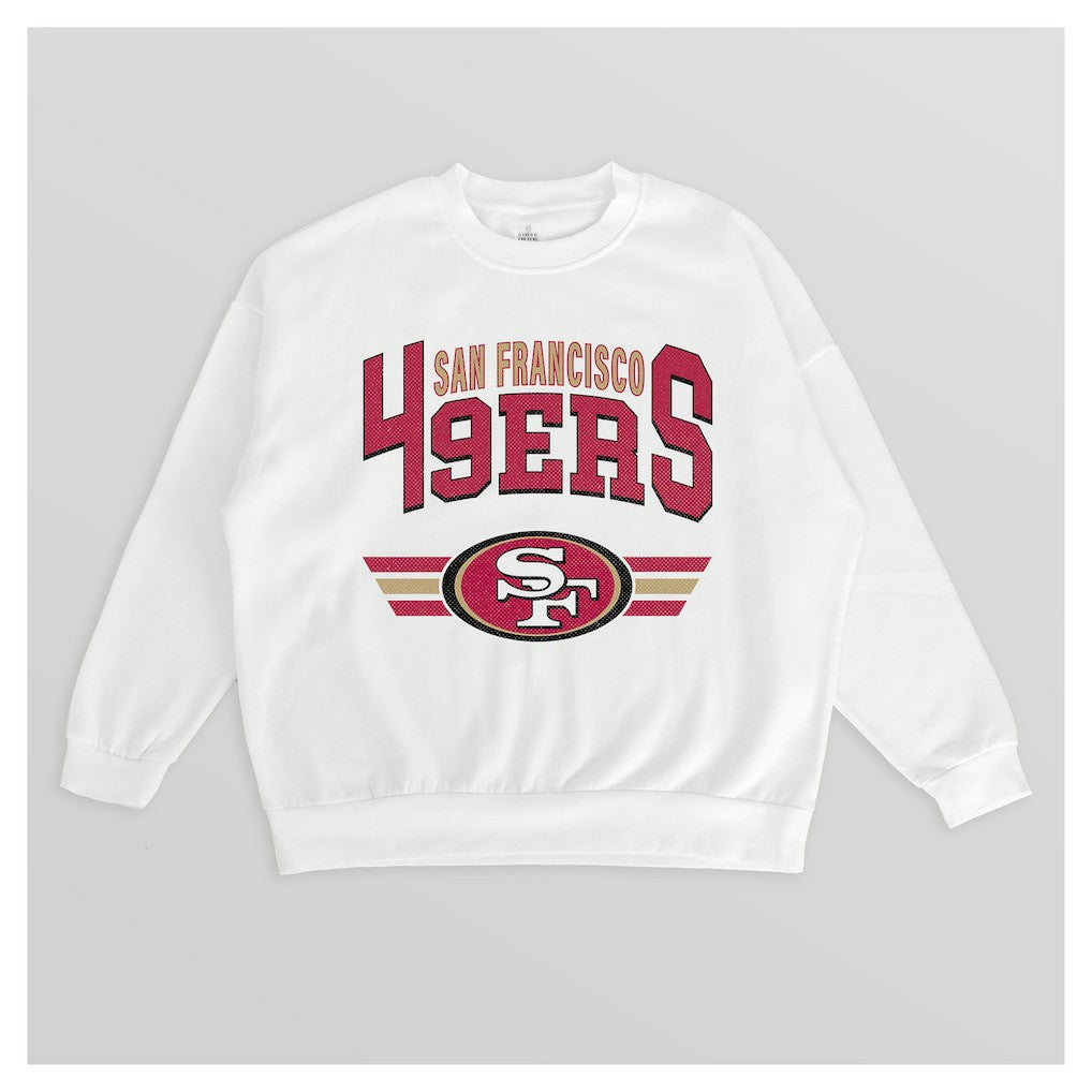 San Francisco 49ers Gameday Couture Women's Swift Strike Premium Oversized Fleece Pullover Sweatshirt White | NFL