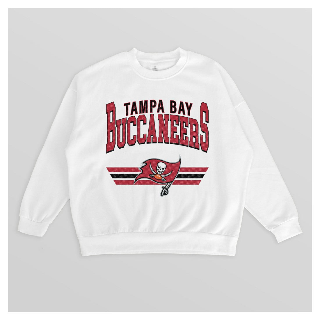 Tampa Bay Buccaneers Gameday Couture Women's Swift Strike Premium Oversized Fleece Pullover Sweatshirt White | NFL