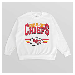 Kansas City Chiefs Gameday Couture Women's Swift Strike Premium Oversized Fleece Pullover Sweatshirt White | NFL