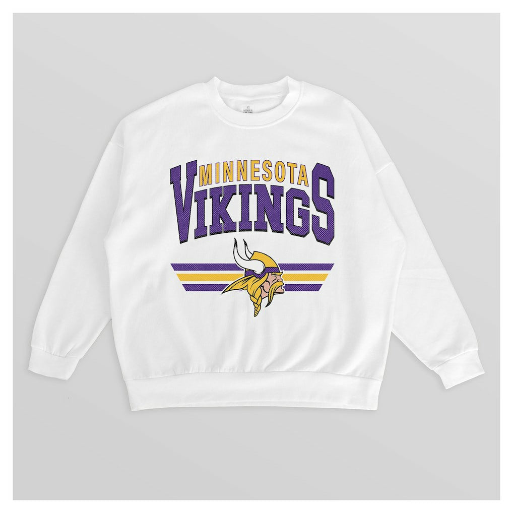 Minnesota Vikings Gameday Couture Women's Swift Strike Premium Oversized Fleece Pullover Sweatshirt White | NFL