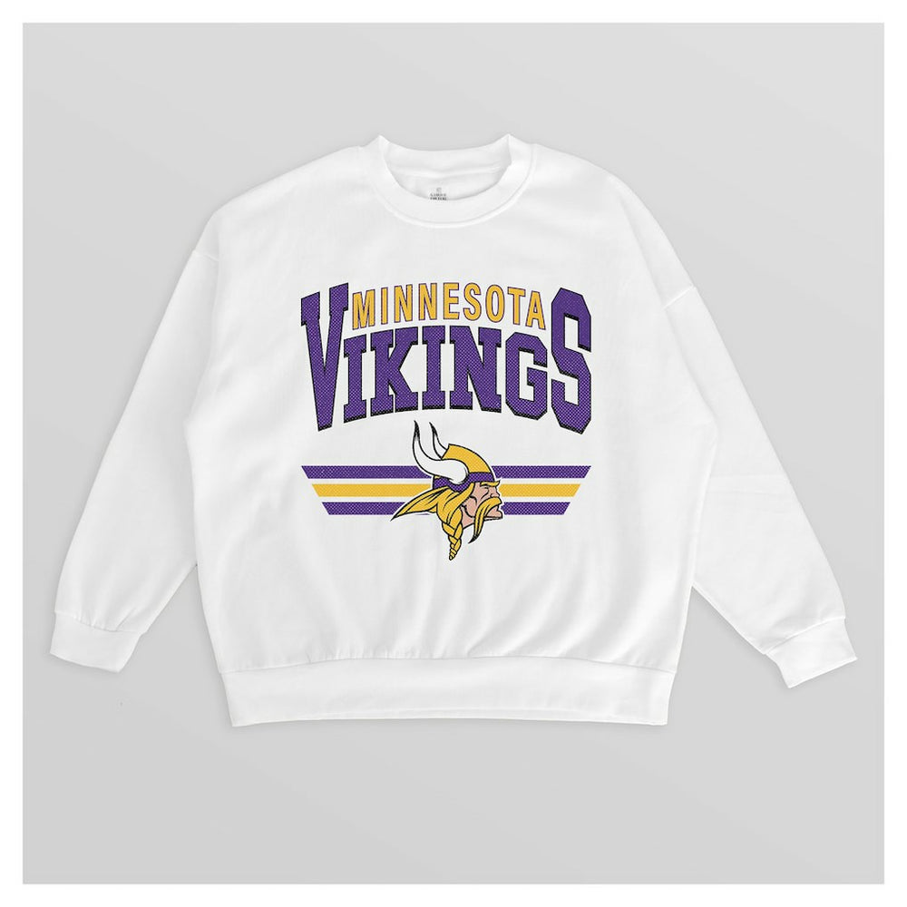Minnesota Vikings Gameday Couture Women's Swift Strike Premium Oversized Fleece Pullover Sweatshirt White | NFL