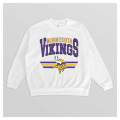 Minnesota Vikings Gameday Couture Women's Swift Strike Premium Oversized Fleece Pullover Sweatshirt White | NFL