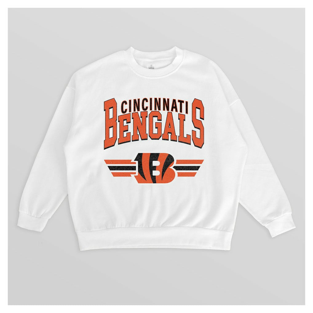 Cincinnati Bengals Gameday Couture Women's Swift Strike Premium Oversized Fleece Pullover Sweatshirt White | NFL