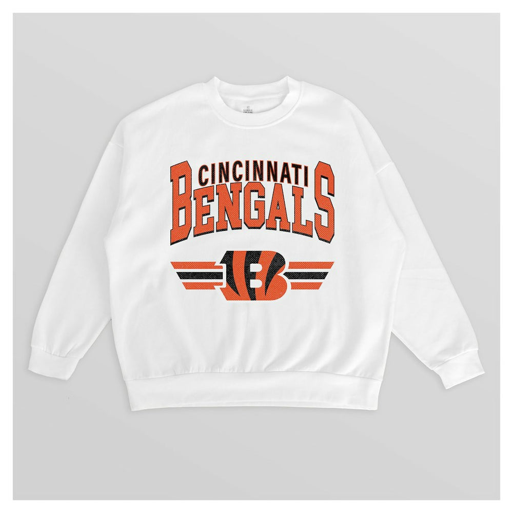 Cincinnati Bengals Gameday Couture Women's Swift Strike Premium Oversized Fleece Pullover Sweatshirt White | NFL