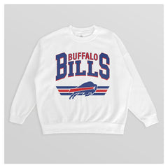 Buffalo Bills Gameday Couture Women's Swift Strike Premium Oversized Fleece Pullover Sweatshirt White | NFL